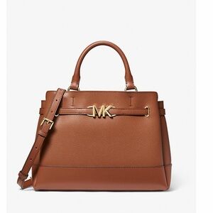 NWT Michael Kors Reed Leather Belted Large Satchel